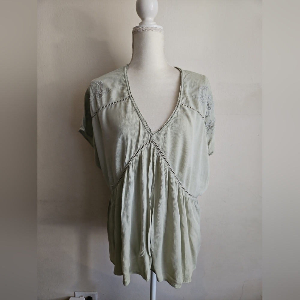 Torrid Green Blouse Top Size 1x